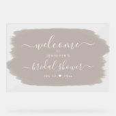 Script Brautparty Welcome Paint Beige Acrylschild (Vorderseite)