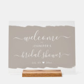 Script Brautparty Welcome Paint Beige Acrylschild (Vorderseite)