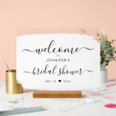 Script-Brautparty Willkommen Schwarz Farbe Weiß Acrylschild (Hochzeit)