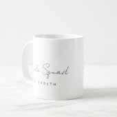 Script Bride Squad Bachelorette Bridesmaid Name Kaffeetasse (Vorderseite Links)