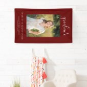 Script Burgundy Graduation Party Foto Banner (Insitu)