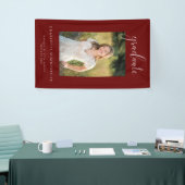 Script Burgundy Graduation Party Foto Banner (Messeveranstaltung)