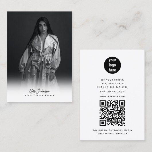 Script-Business-Logo-Fotograf-Foto Visitenkarte (Vorne/Hinten)