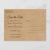 Script Calendar Save the Date Gold Herzkarte Ankündigungspostkarte (Rückseite)