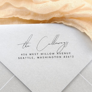 Script Calligrafy Signature-Rücksendeadresse Permastempel