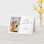 Script Calligraphie Frohe Weihnachts-Foto Urlaub Karte (Gelbe Blume)