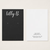 Script Calligraphy Black Earring Display Card (Vorne & Hinten)