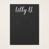 Script Calligraphy Black Earring Display Card (Vorderseite)