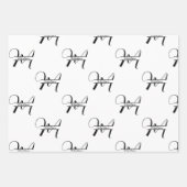 Script Calligraphy Black & White Mit Monogramm Nam Geschenkpapier Set (Vorderseite 3)