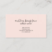 Script Calligraphy Blush Pink Loyalty Card Treuekarte (Rückseite)
