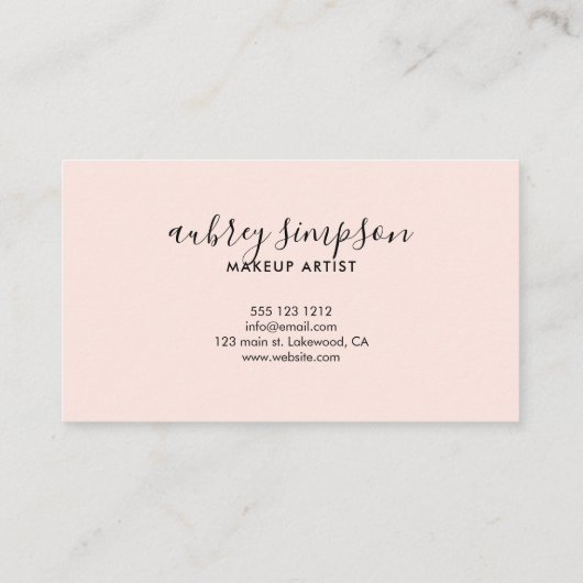 Script Calligraphy Blush Pink Loyalty Card Treuekarte (Rückseite)