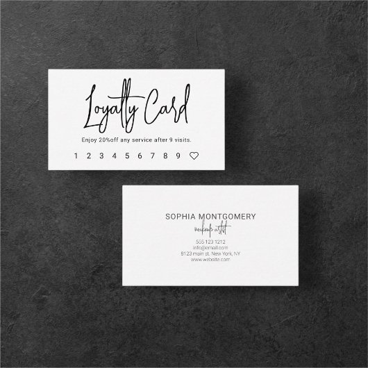 Script Calligraphy Blush Pink Loyalty Card Treuekarte