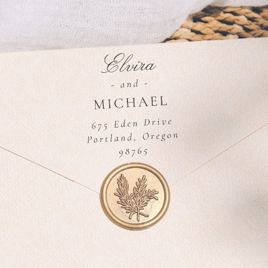 Script Calligraphy & Classic Serif Wedding Return  Gummistempel