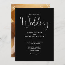 Script Calligraphy Foto Black and White Wedding