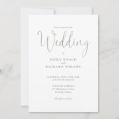 Script Calligraphy Foto Sage Green Wedding Einladung (Vorderseite)