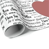 Script Calligraphy I Liebe You All World Languages Geschenkpapier (Rolleneckpunkt)