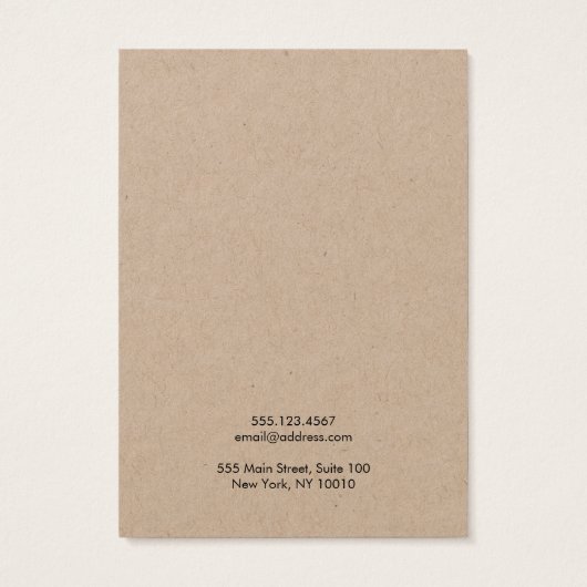 Script Calligraphy Kraft Earring Display Card (Rückseite)