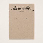 Script Calligraphy Kraft Earring Display Card (Vorderseite)
