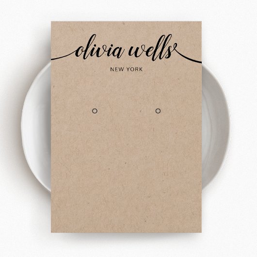 Script Calligraphy Kraft Earring Display Card