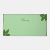 Script Calligraphy & Laurel Blätter auf Lime Green Schreibtischunterlage (Vorderseite)