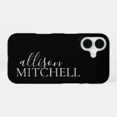 Script Calligraphy Minimalistisch Black iPhone 16 Hülle (Rückseite (Horizontal))