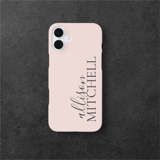 Script Calligraphy Minimalistisch Blush Pink iPhone 16 Hülle