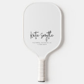 Script Calligraphy Minimalistisch Chic Personalisi Pickleball Schläger (Rückseite)