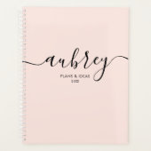 Script Calligraphy Modern Blush Pink Planner Planer (Vorderseite)