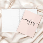 Script Calligraphy Modern Blush Pink Planner Planer<br><div class="desc">Minimalistische Features Name in modernen Handschrift Schriftart.</div>