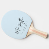Script Calligraphy Name Minimalistisch Light Blue Tischtennis Schläger (Seitenansicht)