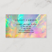Script Calligraphy Opal Stone Business Card Visitenkarte (Rückseite)