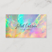 Script Calligraphy Opal Stone Business Card Visitenkarte (Vorderseite)