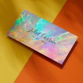 Script Calligraphy Opal Stone Business Card Visitenkarte
