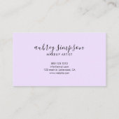 Script Calligraphy Pastel Lila Loyalty Card Treuekarte (Rückseite)