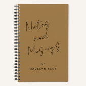 Script Calligraphy Personalisiert Gold Notizblock (Vorderseite)