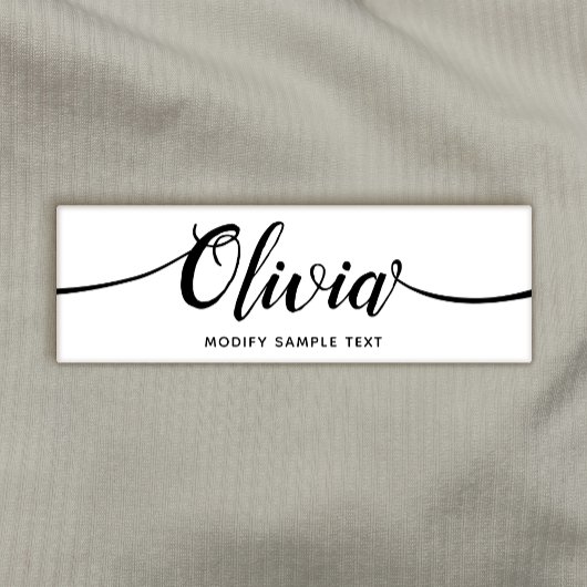 Script Calligraphy Salon Wellness-Center Mitarbeit Namenschild