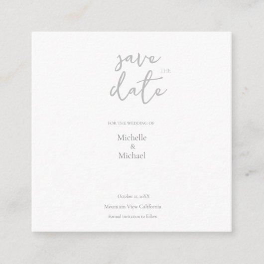 Script Calligraphy Wedding Modern Save the Date Begleitkarte (Vorderseite)