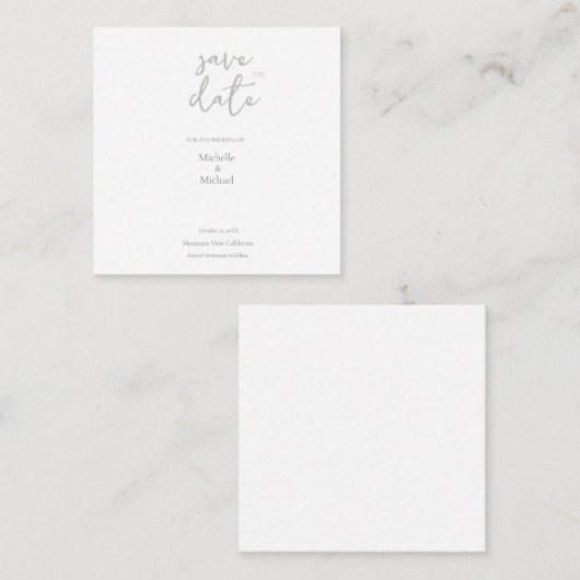 Script Calligraphy Wedding Modern Save the Date Begleitkarte (Vorne/Hinten)