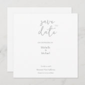 Script Calligraphy Wedding Modern Save the Date Dankeskarte (Vorne/Hinten)