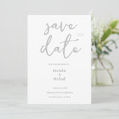 Script Calligraphy Wedding Modern Save the Date Einladung (Stehend Vorderseite)