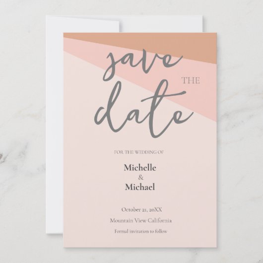 Script Calligraphy Wedding Modern Save the Date Einladung (Vorderseite)