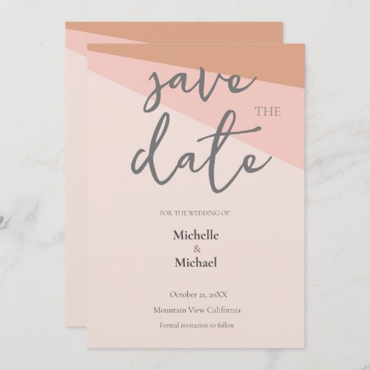 Script Calligraphy Wedding Modern Save the Date Einladung (Vorne/Hinten)