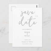 Script Calligraphy Wedding Modern Save the Date Postkarte (Vorne/Hinten)