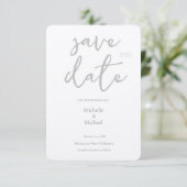 Script Calligraphy Wedding Modern Save the Date RSVP Karte (Stehend Vorderseite)
