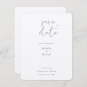 Script Calligraphy Wedding Modern Save the Date RSVP Karte (Vorne/Hinten)