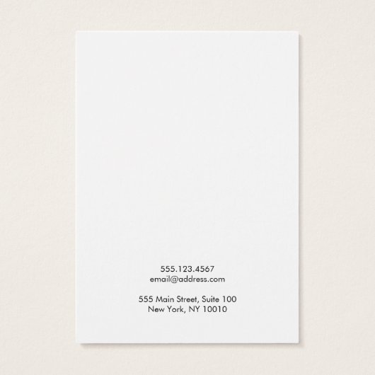 Script Calligraphy White Earring Display Card (Rückseite)