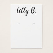 Script Calligraphy White Earring Display Card (Vorderseite)