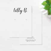 Script Calligraphy White Earring Display Card (Schreibtisch)