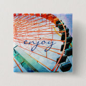 Script Carnival Ferris Wheel Foto Bold genießen Button (Vorderseite)