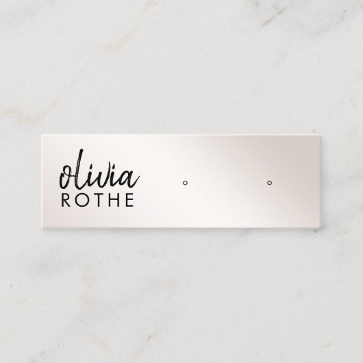 Script Champagne Gold Gradient Stud Earring Mini Visitenkarte (Vorderseite)